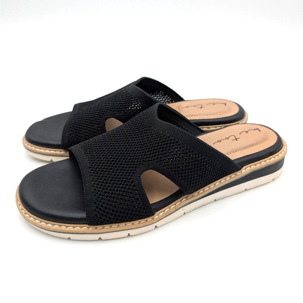 Mee Too Hollie Slip-On Slide Sandal Open Toe Women's Black Size US7M EU37.5